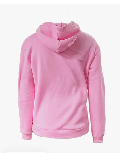 Hush- Pink Hoodie White Letters